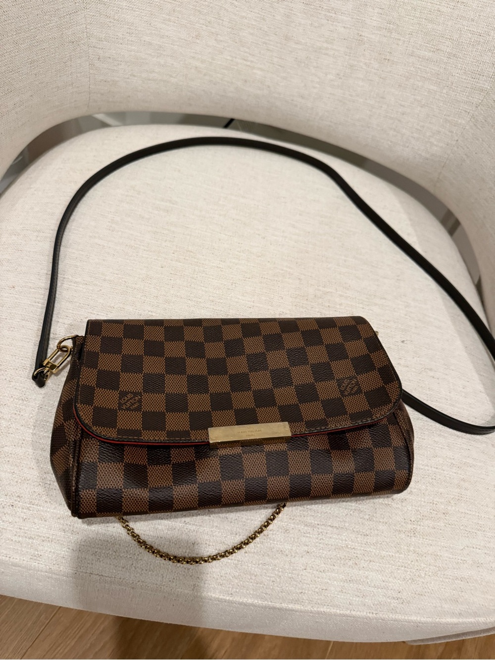 Louis Vuitton Favorite MM in Damier Ebene.